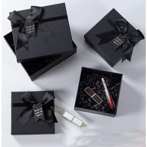 Christmas Gift Box Black Packaging Box Scarf Perfume Candy Mystery Box For Party Birthday Mothers Valentines Day Gifts