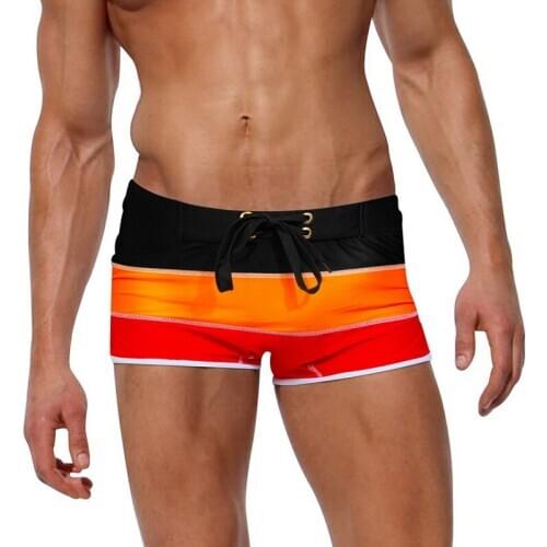 Sexy Stripe Men Swimwear Sexy Man Swimsuits Sunga Swimming Trunk Shorts Briefs Bikini Mens Swim Surfing Shorts Bathing suit