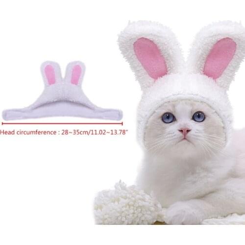 Pet Hat Costume Warm Rabbit Hat Props Headwear Soft Cashmere Kitten Cap Halloween/Christmas Present Cosplay Pet Needs