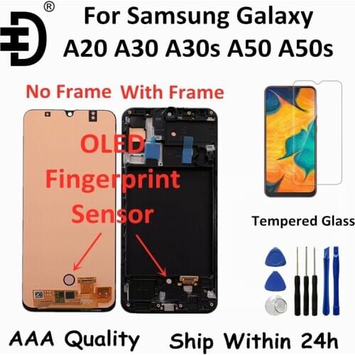OLED Display For Samsung Galaxy A20 A30 A50 A50s Screen Replacement Touch Screen Digitizer LCD For Samsung A30S A50 LCD Display