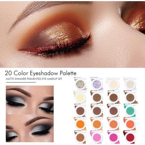 20 Colors Eyeshadow Makeup Set Glitter Powder Eye Shadow Set Eyeshadow Makeup Cosmetics Set Make Up Shimmer Shining Eye Shadow