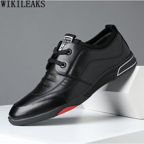 Yellow Derby Shoes for Men 2021 Fashion Brown Men Shoes Casual Men Sneakers Black Leather Casual Shoes Men Chaussures Zapatillas