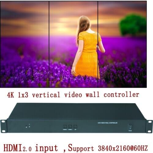 TuuKoo 1x3 4k vertical video wall controller, vertical video wall processor for 3 units,Multi display video wall splicer