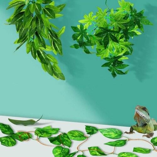 Plant Reptile Breed Box Scenery Simulation Plant Rattan 3 Packages 3 Green Artificial Plant Vines Wall Hanging Green Plant