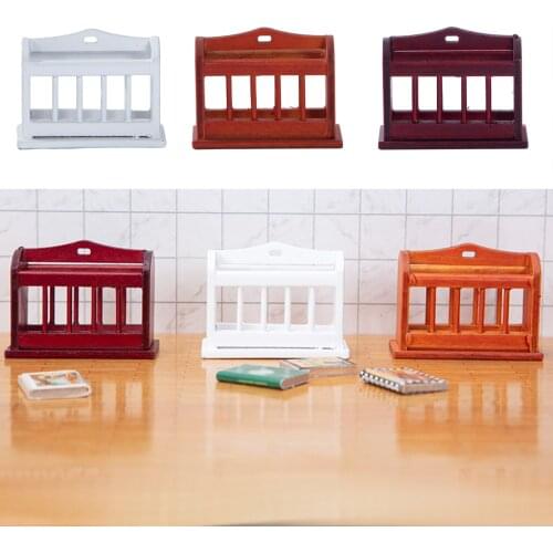 1:12 Dollhouse Bookshelf Bookcase Decorative Miniature Newspaper Stand