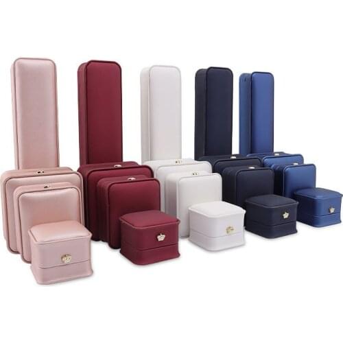 1 Box PU Jewelry Box Pendant Ring Necklace Chain Bracelet Box Jewelry Packaging Boxes Carrying Cases Storage Box