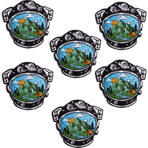 10Pcs/Set Nature Adventure Patch Mountain Camping Embroidered Patches For Clothing Iron On Patches On Clothes Stripes For Jacket