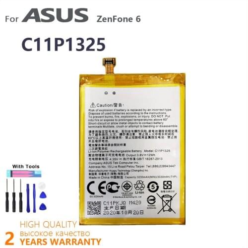 100% Original 3330mAh C11P1325 Phone For ASUS ZenFone6 / ZenFone 6 Z6 A600CG T00G A601CG High Quality Batteries With Tools