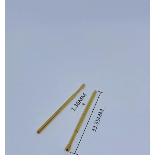 100 Stuks Metallic Messing Vergulde Compressie Test Pin PA100-A2 Diameter 1.36Mm Elektronische Thuis Universal Probe