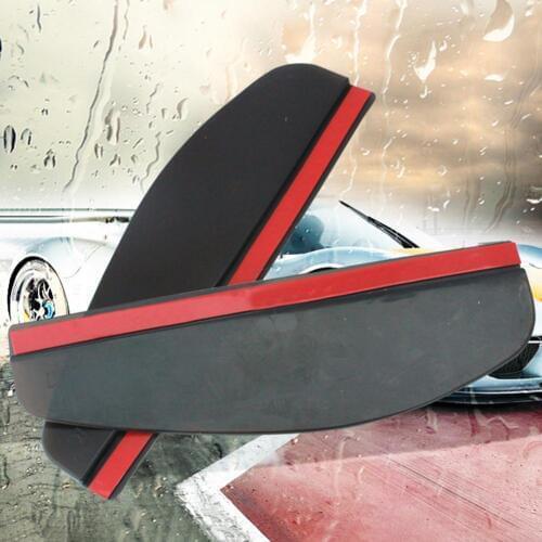 2Pcs/Set Universal Flexible Car Rearview Mirror Rain Shade Rainproof ABS + Resin Blades reduce dust fit mirror around 18cm wide