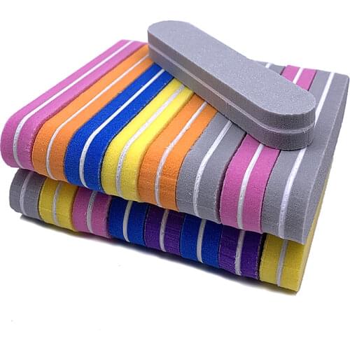 20Pcs/lot Nail File 100/180 Emery Board Sandpaper Nails Buffer Glitter Cuticle Remover Accessoires Professional Manicure Tool