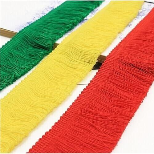 Cotton Fringe Tassel Trimming Lace 24 Yds/Lot Latin Dress Macrame Samba Dance Clothing Lace Polyester Single Band 5CM