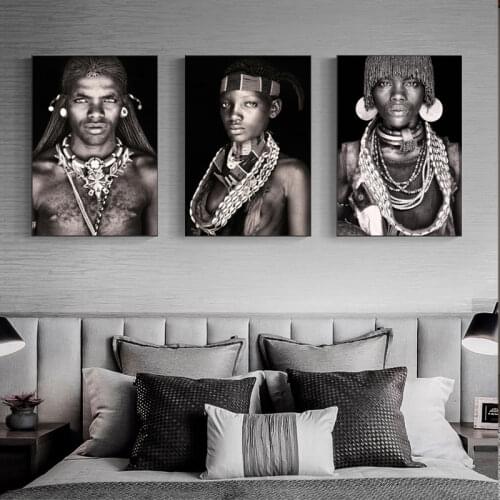 African Tribes Black Nude Man and Woman Canvas Painting Modern Art Poster WALL HOME DECOR Prints Figure Decorative Picture