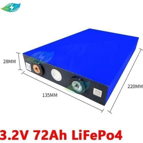 24pcs 3.2v 72Ah battery 3.2v cell lifepo4 battery for electric motor forklift battery pack diy 12v 24v High current capacity