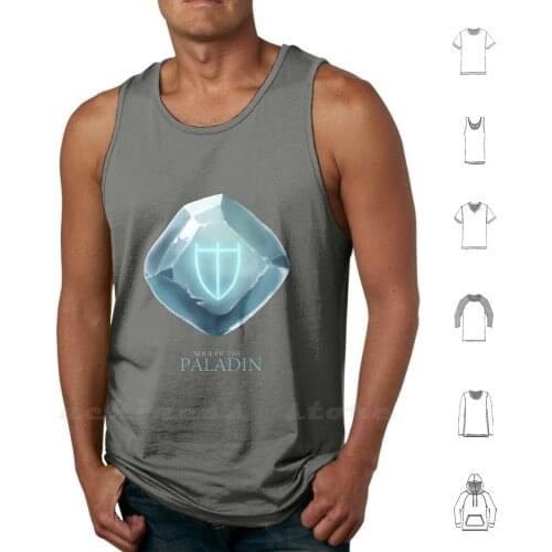 Soul Of The Paladin-Black Tank Tops Vest 100% Cotton Ffxiv Final Fantasy Xiv Final Fantasy Mmo Crystal Gem Gemstone Paladin