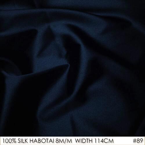 CISULI 100% SILK HABOTAI 114cm width 8momme Pure Silk Jarn Fabrics Batik Painting DIY Patchwork Fabric NavyBlue NO 89