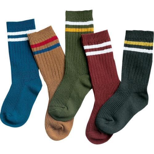 Baby Lotus Fall Winter Striped Cotton Pile Heap Socks Long Socks Girls Kids Winter Socks