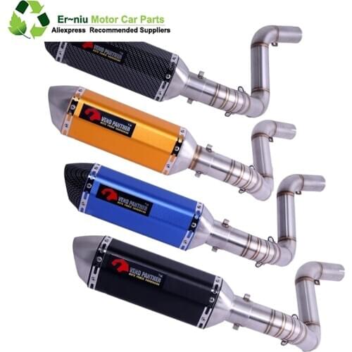 DUKE150 DUKE200 Motorcycle Exhaust Muffler Full System Middle Link Pipe Slip On For DUKE 125 150 200 250 390 2012-2016