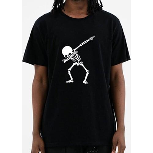 Men tshirt 100% cotton short sleeve tshirts dabbing print skull men Tshirt casual funny o-neck loose t-shirt men tee shirts