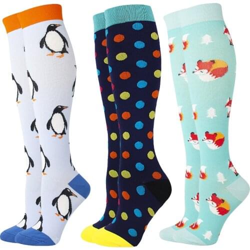 3 Pairs/Lot Unisex 15-20mm Elastic Outdoor Compression Socks Fun Sports Warm Long Boots Stockings Women Men Breathable Knee Sock