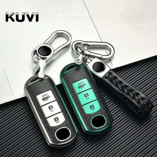 PU Leather Car Remote Key Cover Case Fob Shell For Mazda 2 3 6 Axela Atenza CX-3 CX-4 CX5 CX-5 CX-7 CX-9 Keychain Keyless