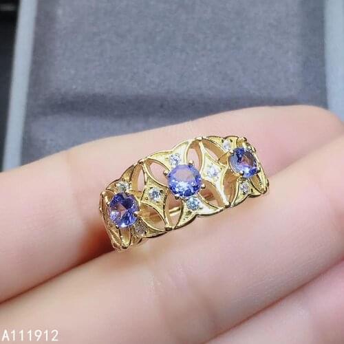 KJJEAXCMY fine jewelry natural Tanzanite 925 sterling silver new women ring support test classic