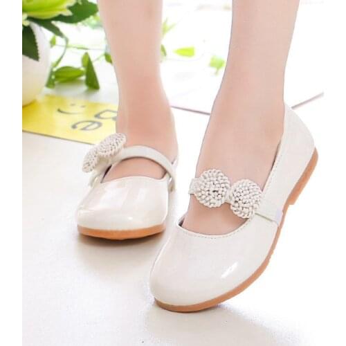 Big Children Kids Pink White Black Leather Shoes For Little Girls Slip on School Dance Princess Shoes New 2021 8 10 12 Years old