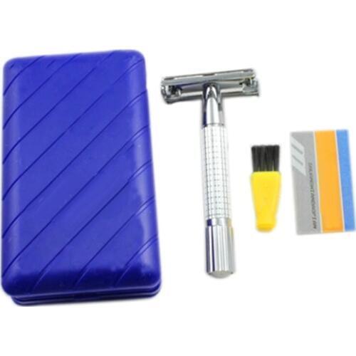 New Stainless Steel MenS Traditional Double-Edge Blade Safety Razor Hair Beard Silver Manual Shaver For Personal Use