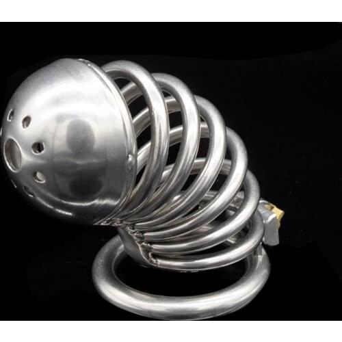 Male Chastity Lock Stainless Steel Hollow Out Cock Cage BDSM Training Penis Lock Slave Sex Delayed Ejaculation Adults Game