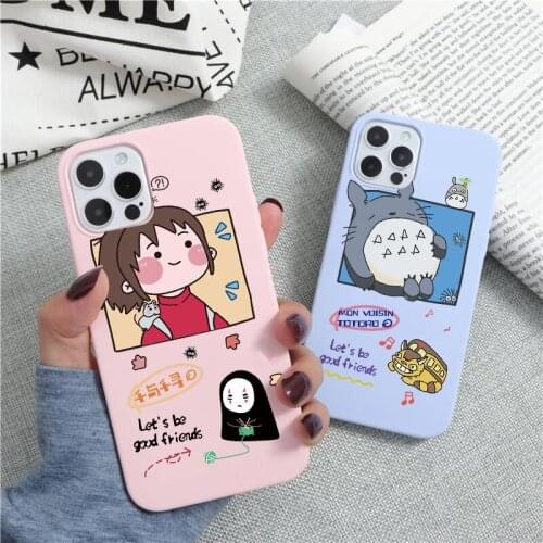 Soft TPU Case For iPhone 7 8 11 12 Pro Max 12Mini X XS XR Xs Max 6 6S 5 5S SE 7Plus 8Plus Miyazaki Spirited Away Cute Anime Case