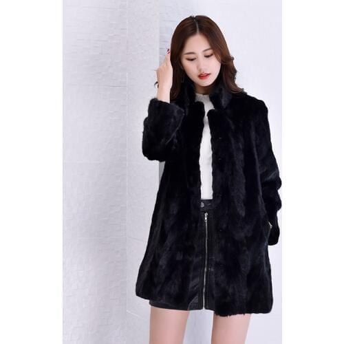New Winter Womens Pieces Mink Fur Coat Outwear Plus Size 5XL 6XL