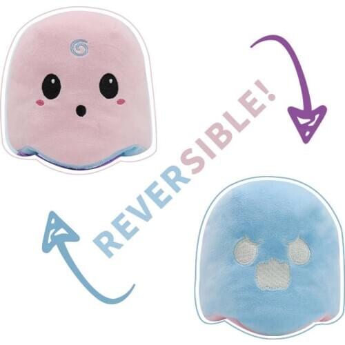 NEW Halloween Reversible Ghost Flip Stuffed Luminous Plush Doll Soft Simulation Reversible Plush Toy Turn Over Pillow Baby Gift