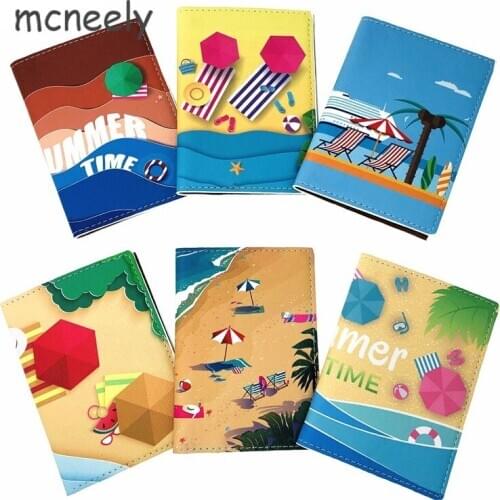 Summer Time Style Passport Holder Men/women Travel Passport Cover PU Leather Couples Design Cover on The Passport for Travel