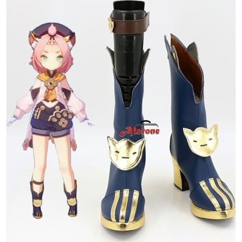 Genshin Impact Diona Cosplay Shoes Women Custom Made PU Leather Boots