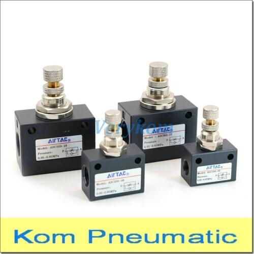 Pneumatic Air Flow Control Valve Airtac ASC100-06 ASC200-08 ASC300-10 Chuka ASC Gas Speed Control Solenoid Valves Port 1/4" 3/8"