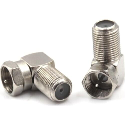 5/10pcs 90 Degree Right Angled TV Aerial Cable Connector RF Coaxial F Female Socket To TV Male Plug Coaxial Connector