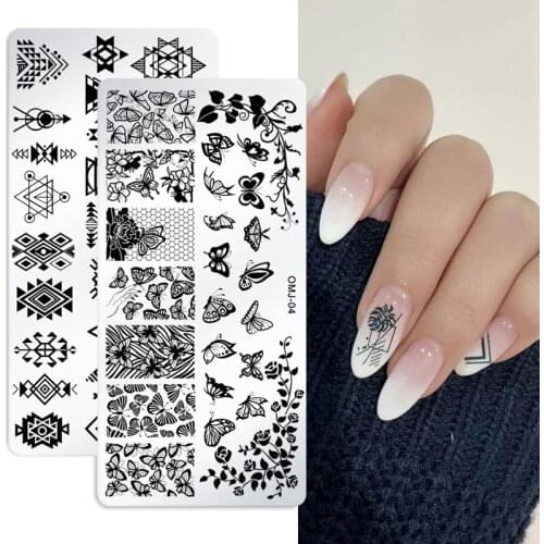 1PC Flower Nail Art Templates Stamping Plate Animal Design Flower Animal Glass Temperature Lace Stamp Templates Plates Image