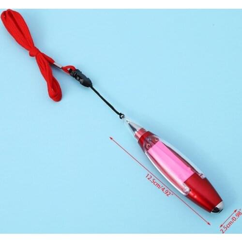 LED Ballpoint Note Pen Stationery Memo Paper Lanyard Pens With Hanging Rope Gift M5TE