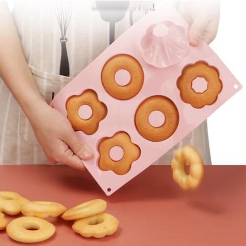 6 Holes Donut Silicone Mould Cake Dessert Pudding Mold DIY Jelly SoapMold Baking cake decorating tools