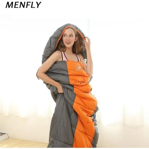 MENFLY Beach Camping Sleeping Bag Autumn Winter Home Keep Warm Envelope Backpacking Sleeping Bag for Traveling Hiking Picnic Bed