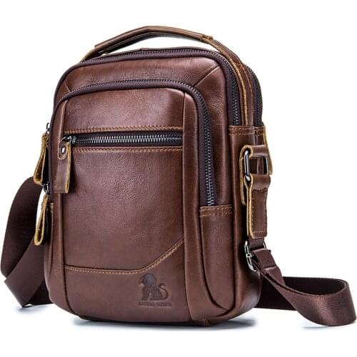 Luxury Brand 100% Genuine Leather Shoulder Bags For Men Messenger Bag Small Flap Cow Leather Crossbody Bag Male Business Handbag