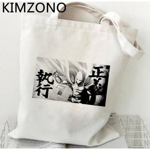 One Punch Man shopping bag handbag canvas bolsas de tela recycle bag reusable tote bag shoping reusable sacolas