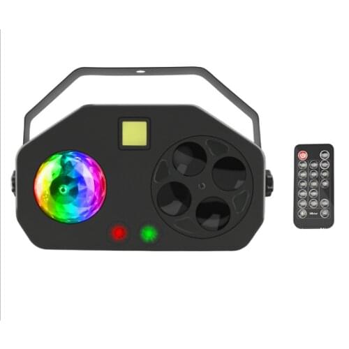 Free Shipping LED Mini 4in1 Effect Light Magic Ball Laser Strobe Pattern Effect DMX512 Sound Control Disco Dj Party Stage Light