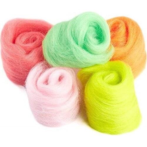 20\50g Pink\Red\Purple Color Series Wool Tool Felts Flower Animal Wool Felting Christmas Love Doll DIY Craft Handmade Materials