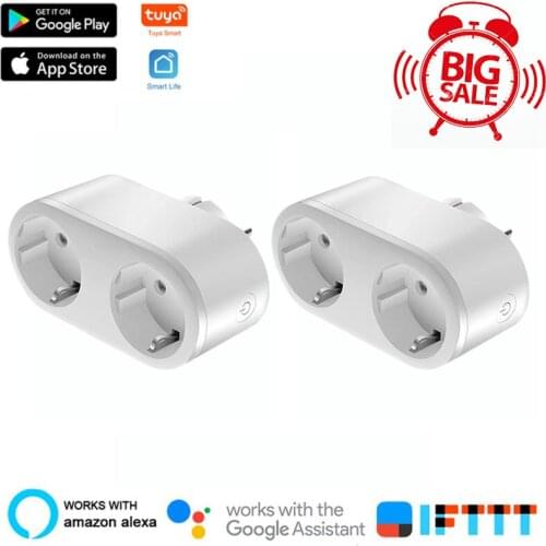 WiFi Smart Plug Outlet 2 In 1 Tuya Remote Control Electrical Socket Home Appliances Works With Alexa Google Home No Hub Required