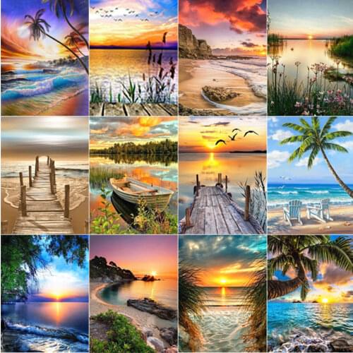 XUEQIXIAOZU Full RoundLandscape painting Diamond drawing Diamond embroidery 5D DIY Diamond setting Mosaic painting gifts New