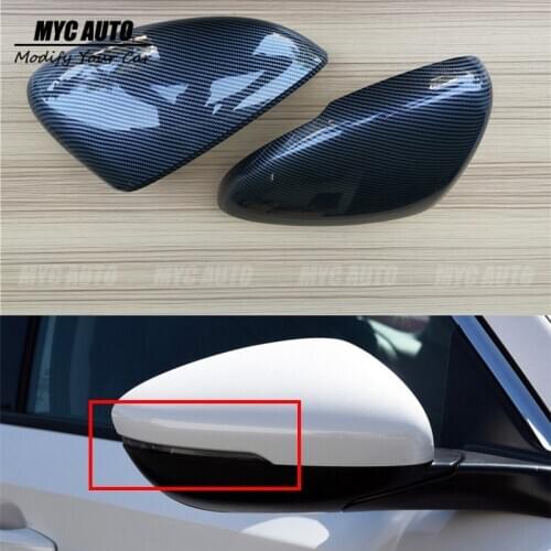 Carbon fiber Look Mirror Cover For Honda Accord 2018 2019 Replacement Carbon Look Mirror Cover