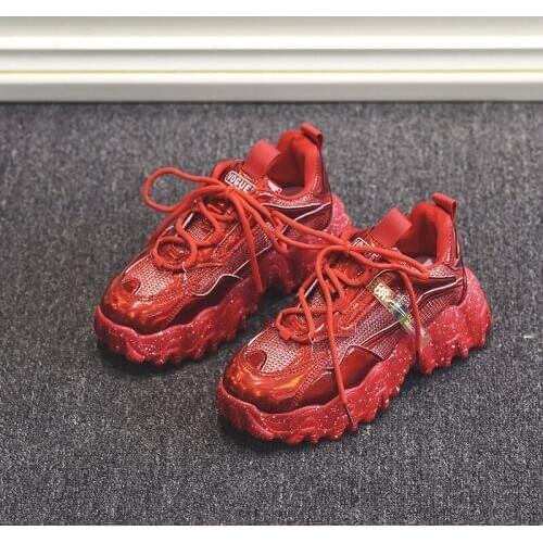 2020 New Women Sneakers Red Designer Shoes Woman Autumn Winter Sneakers Fashion Light Dad Shoes Ladies Platform Footwear Casual