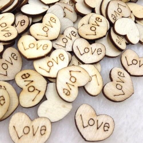 100pcs Heart Wood Buttons Sewing Crafts Tools Mix Lots WB252