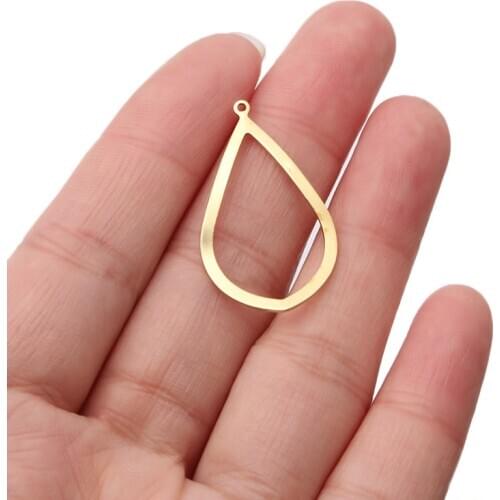 Wholesale 100 pieces Raw Brass Hollow Waterdrop Earrings Charms For Jewelry Making DIY Necklace Earrings Supplies